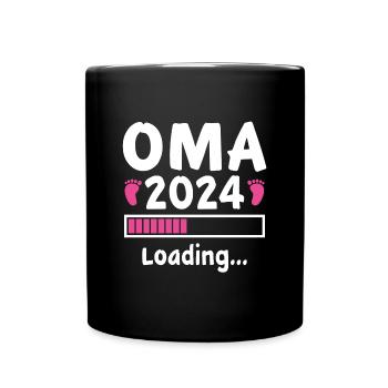 Oma 2024 Loading - Tasse einfarbig - Schwarz - Vorne