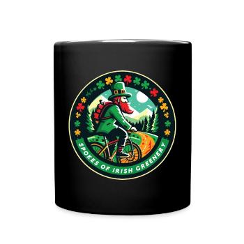 Badge cycliste irlandais de la Saint-Patrick - Mug uni - noir - Devant
