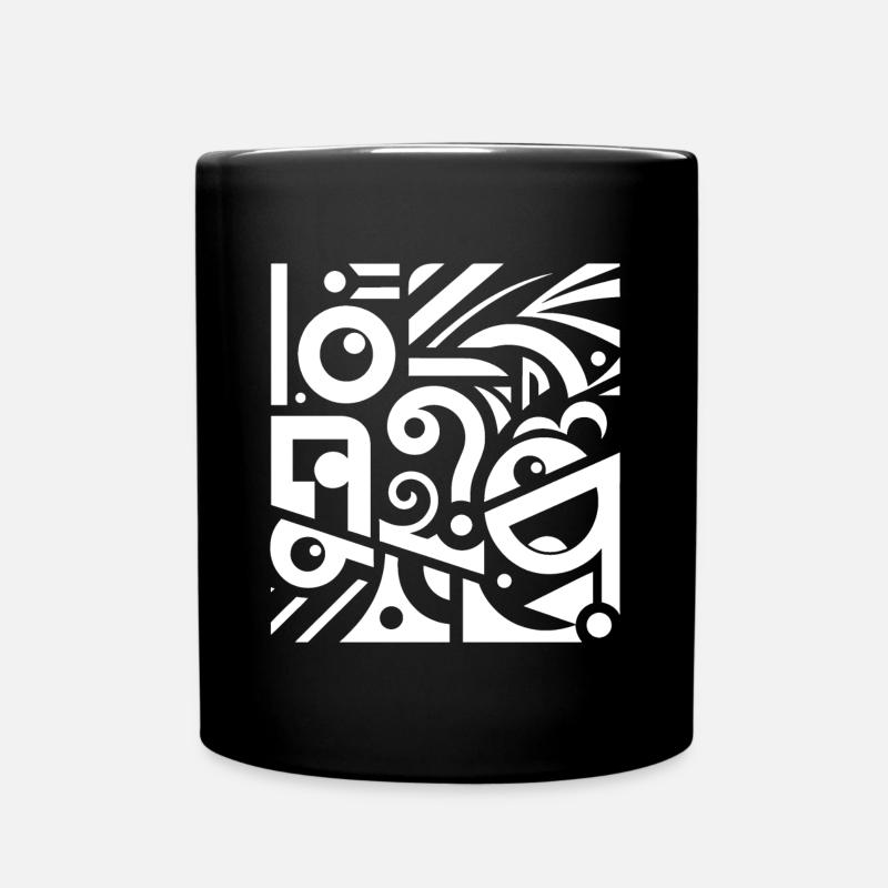 Motif de tourbillon noir et blanc - Mug uni - noir