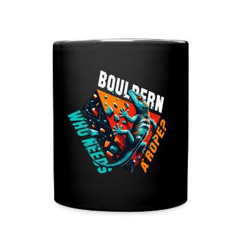 Bouldern Gecko Seil? Geschenk - Tasse einfarbig - Schwarz - Vorne