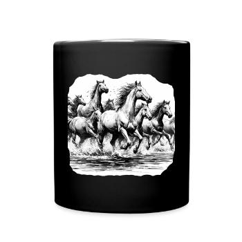 Les chevaux - Mug uni - noir - Devant