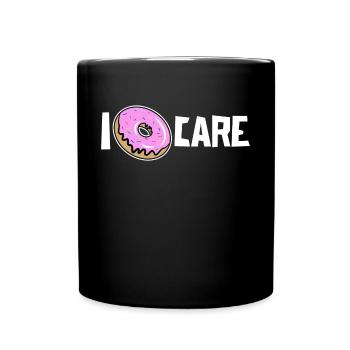 I Don't Care Donut Funny Statement Attitude - Full Colour Mug - black - Front