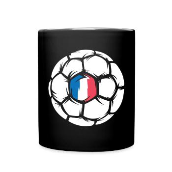 Frankreich Handball EM Team Mannschaft Ball Symbol - Tasse einfarbig - Schwarz - Vorne