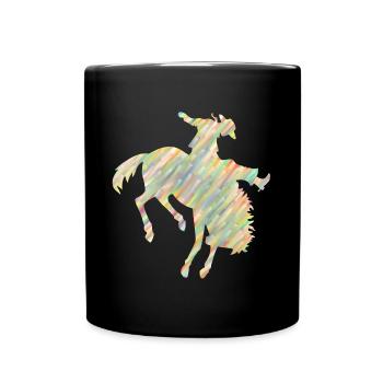 Rodeo Reiten - Tasse einfarbig - Schwarz - Vorne