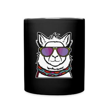 Lama cool - Mug uni - noir - Devant