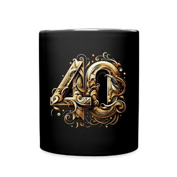 40 ans or Glamour 40e cadeau d’anniversaire - Mug uni - noir - Devant