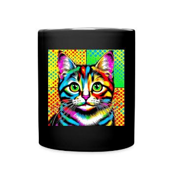 Chat Pop Art - Mug uni - noir - Devant