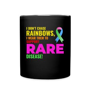 Le soutien arc-en-ciel aux maladies rares sensibilise le public - Mug uni - noir - Devant