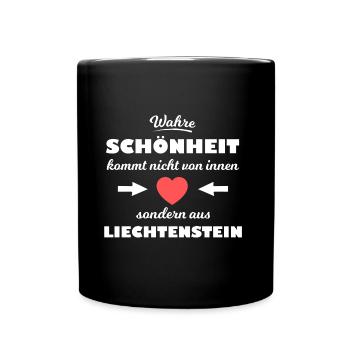 Die Schönheit aus Liechtenstein - Tasse einfarbig - Schwarz - Vorne