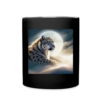 Schneeleopard - Tasse einfarbig - Schwarz - Vorne