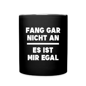 I don't care cool saying indifferent attitude - Full Colour Mug - black - Front