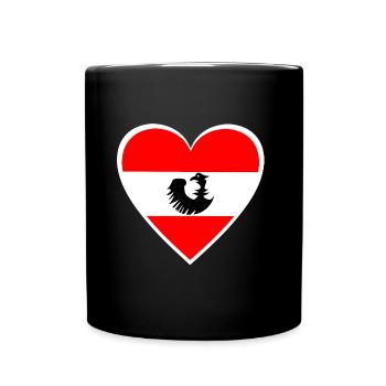 Ein Herz aus Austria - Tasse einfarbig - Schwarz - Vorne
