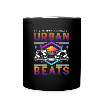 Vinyl Record Disco Rave - Full Colour Mug - black - Front