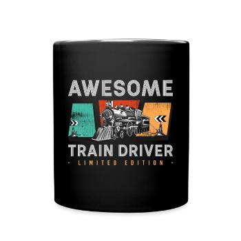 Train Driver Railway Worker Occupation Station - Full Colour Mug - black - Front
