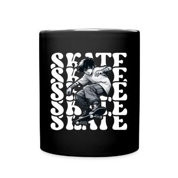 Skater Skate Skateboard Design - Tasse einfarbig - Schwarz - Vorne