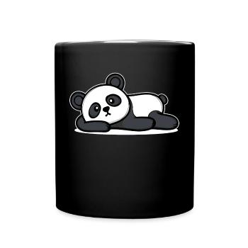 Relax Panda I don't care indifferent attitude - Full Colour Mug - black - Front