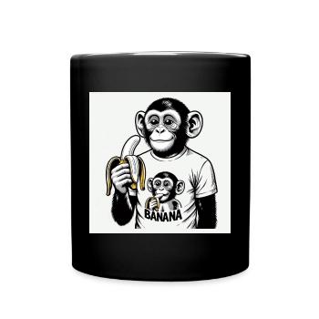 A monkey and his banana - Full Colour Mug - black - Front