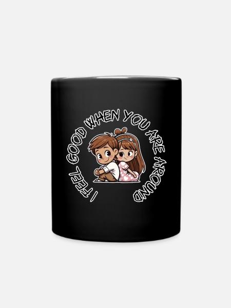 Kuschelduo Paarliebe - Tasse einfarbig - Schwarz
