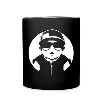 Drôle Enfant En Bas Âge Portant Des Lunettes De Soleil Cool Bébé - Mug uni - noir - Devant