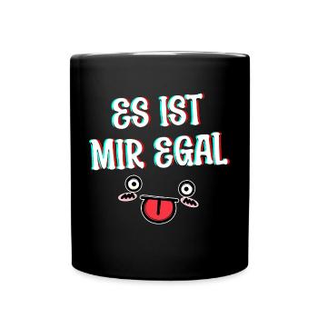 I don't care Cool Saying Attitude Relax Chill - Full Colour Mug - black - Front