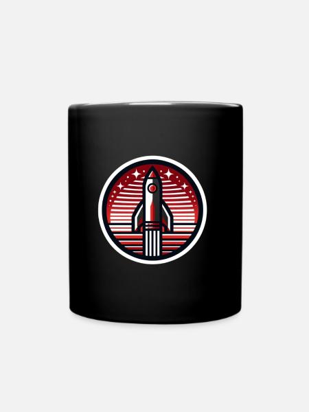 "Red Horizon" - Rocket Emblem T-Shirt - Full Colour Mug - black