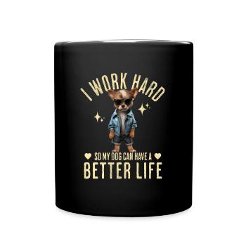 Hund Hunde Lustiger Spruch chihuahua - Tasse einfarbig - Schwarz - Vorne