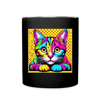 Chat Pop Art - Mug uni - noir - Devant