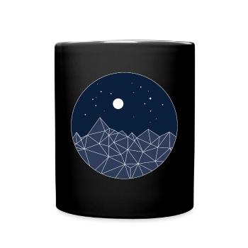 Minimal Mountains – Night Nature Aesthetic - Tasse einfarbig - Schwarz - Vorne