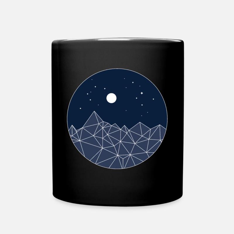 Minimal Mountains – Night Nature Aesthetic - Tasse einfarbig - Schwarz