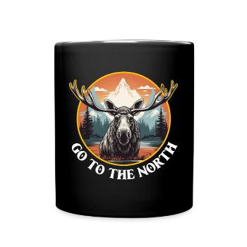 Aller à l’aventure dans le Nord orignal - Mug uni - noir - Devant