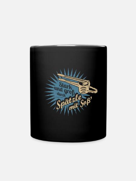 Spätzle mit Soß' - Tasse einfarbig - Schwarz