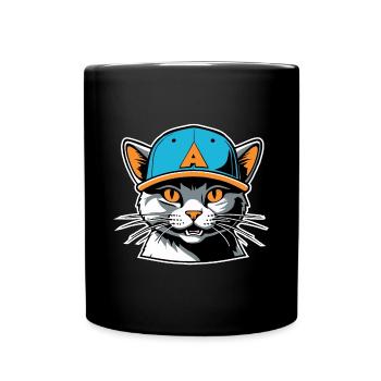 Chat dans un chapeau - Mug uni - noir - Devant