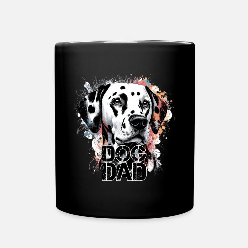 Dog Dad Dalmatiner Hunde Papa Geschenk - Tasse einfarbig - Schwarz