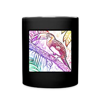 Regenbogen Tukan - Tasse einfarbig - Schwarz - Vorne