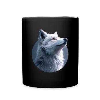 Illustration de Loup Blanc - Mug uni - noir - Devant