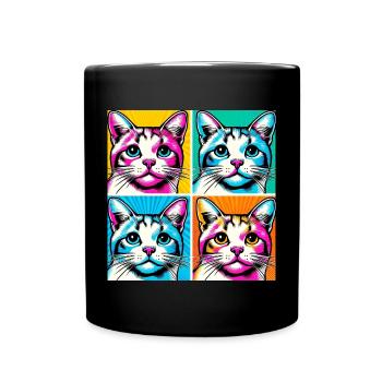 Chat Pop Art - Mug uni - noir - Devant