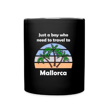 Ferien auf der Insel Mallorca - Tasse einfarbig - Schwarz - Vorne