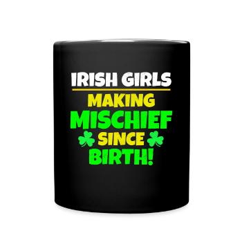 St. Patrick's Day: Irische Mädchen, Unheilstifter - Tasse einfarbig - Schwarz - Vorne