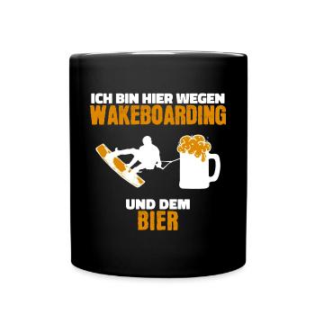 Kitesurfer Cooler Spruch Wakeboard Surfing Welle - Tasse einfarbig - Schwarz - Vorne