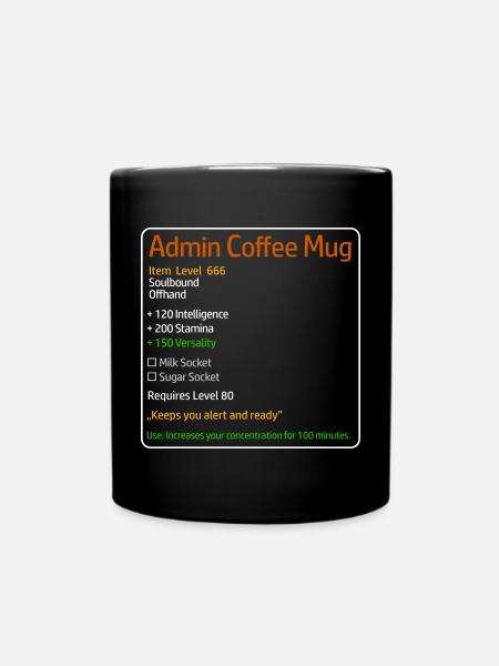 Admin Kaffeetasse mit Statistiken - Tasse einfarbig - Schwarz