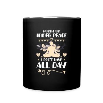 Yoga Healing Namaste Mindfulness - Full Colour Mug - black - Front