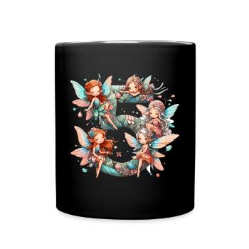 5 Jahre Fee Elfe Geburtstag Geschenk - Tasse einfarbig - Schwarz - Vorne