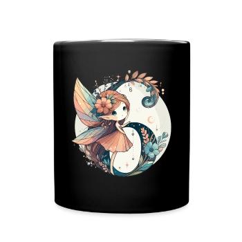 6 Jahre Fee Elfe Geburtstag Geschenk - Tasse einfarbig - Schwarz - Vorne