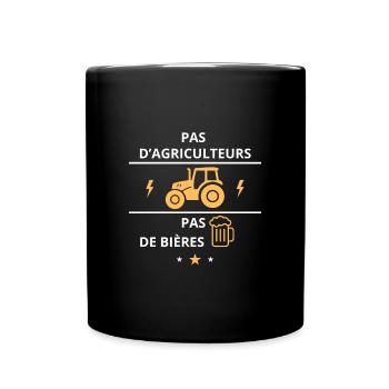 Pas d'agriculteurs, agriculture, tracteur sur - Mug uni - noir - Devant