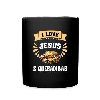 J'aime Jésus et les Quesadillas Mexico - Mug uni - noir - Devant