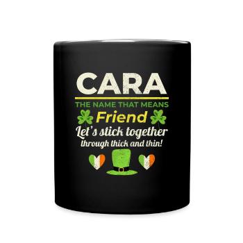 Drôle de fille irlandaise Nom : Cara - L’ami - Mug uni - noir - Devant