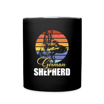 Schäferhund Schutzhund Hundeliebe Diensthund - Tasse einfarbig - Schwarz - Vorne