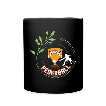 Federball Siegerin Pokal Turnier Spiel 1. Platz - Tasse einfarbig - Schwarz - Vorne