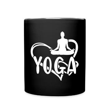 Yogi Yoga du Cœur - Mug uni - noir - Devant