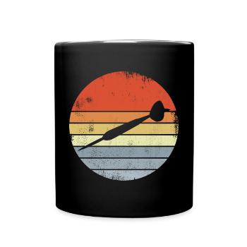 Vintage Dartpfeil - Tasse einfarbig - Schwarz - Vorne